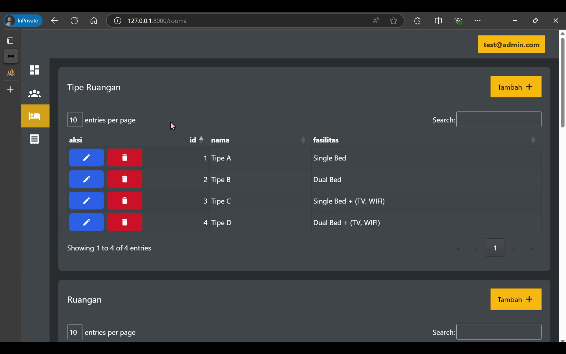 Multi-Role Dashboard Hilltown Resort